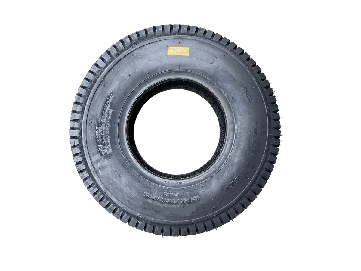 A black rubber tyre.